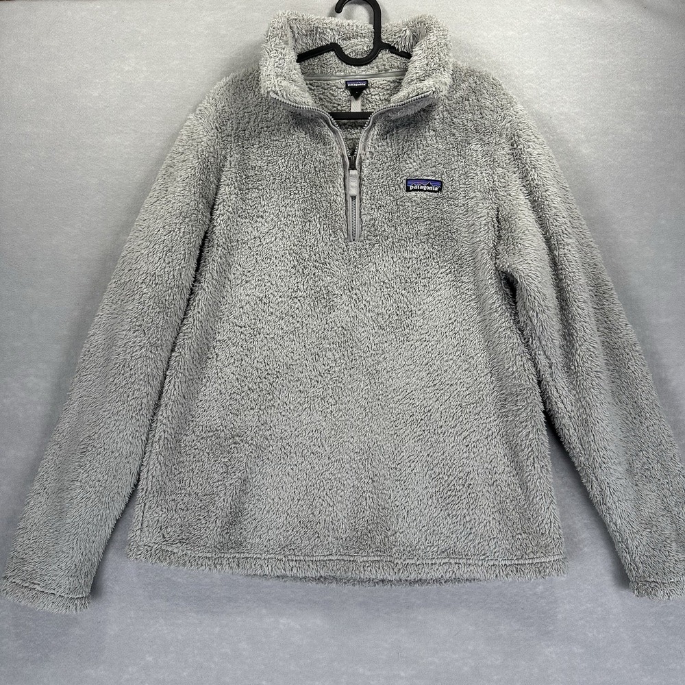 Patagonia Los Gatos Womens Large 1/4 Zip Fleece Soft Pullover Jacket Grey 25235 - Picture 1 of 9